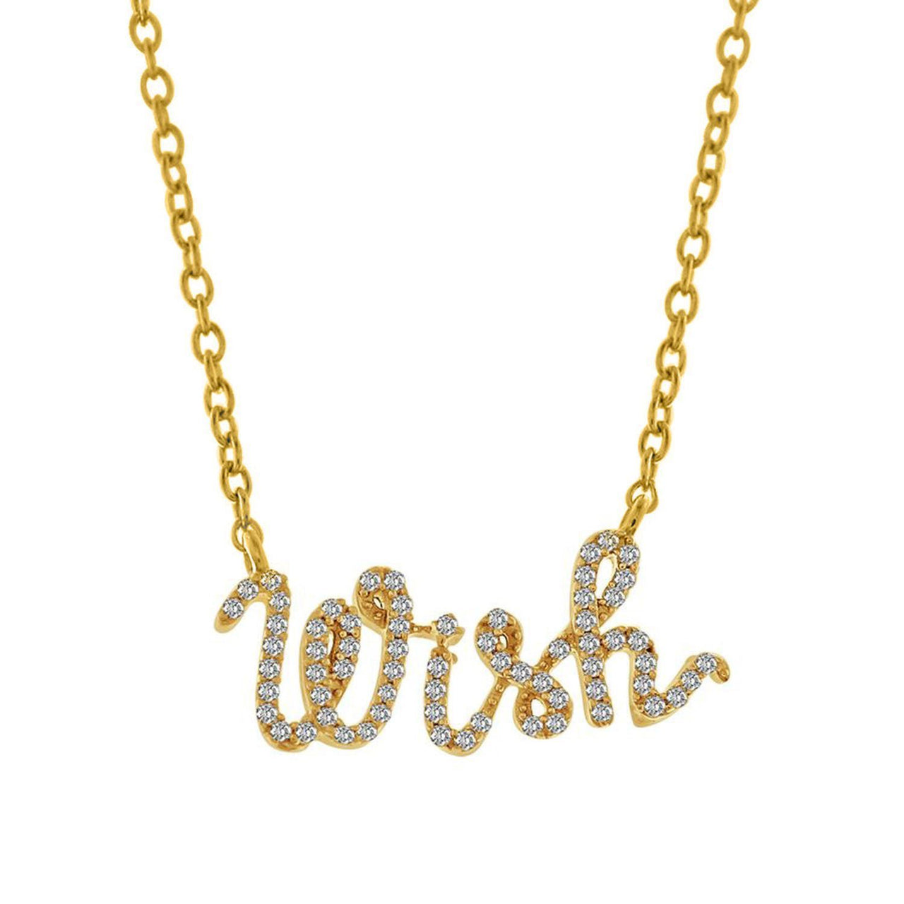 LADIES NECKLACE 1/5 CT ROUND DIAMOND 10K YELLOW GOLD