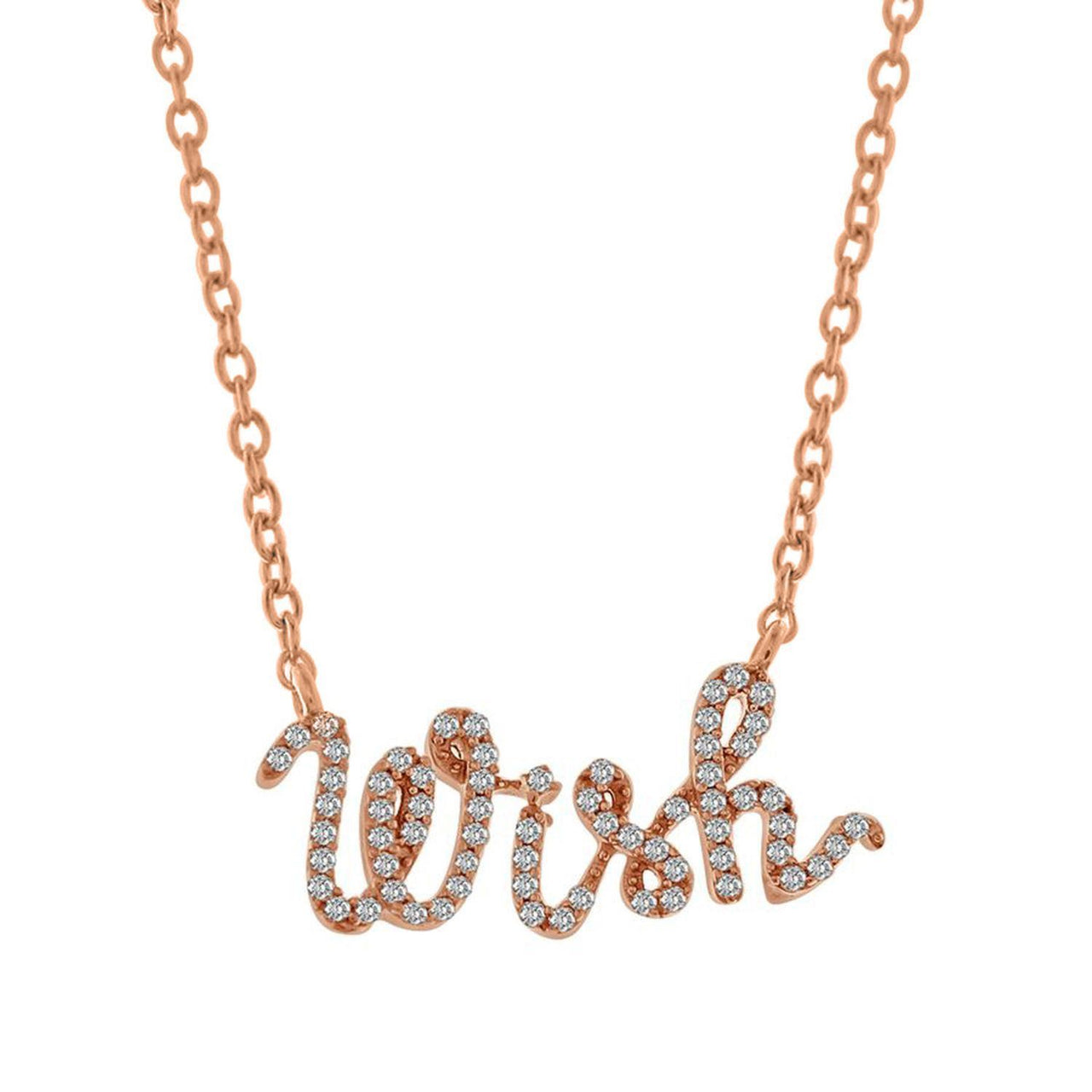 LADIES NECKLACE 1/5 CT ROUND DIAMOND 10K ROSE GOLD
