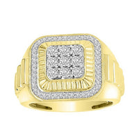 Thumbnail for MEN'S RING 1/2 CT ROUND DIAMOND 10K YELLOW GOLD