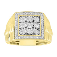 Thumbnail for MEN'S RING 1/2 CT ROUND DIAMOND 10K YELLOW GOLD