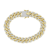Thumbnail for MEN'S BRACELET 4 1/2 CT ROUND DIAMOND 10K YELLOW GOLD