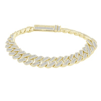 Thumbnail for MEN'S BRACELET 7 1/3 CT ROUND/BAGUETTE DIAMOND 10K YELLOW GOLD