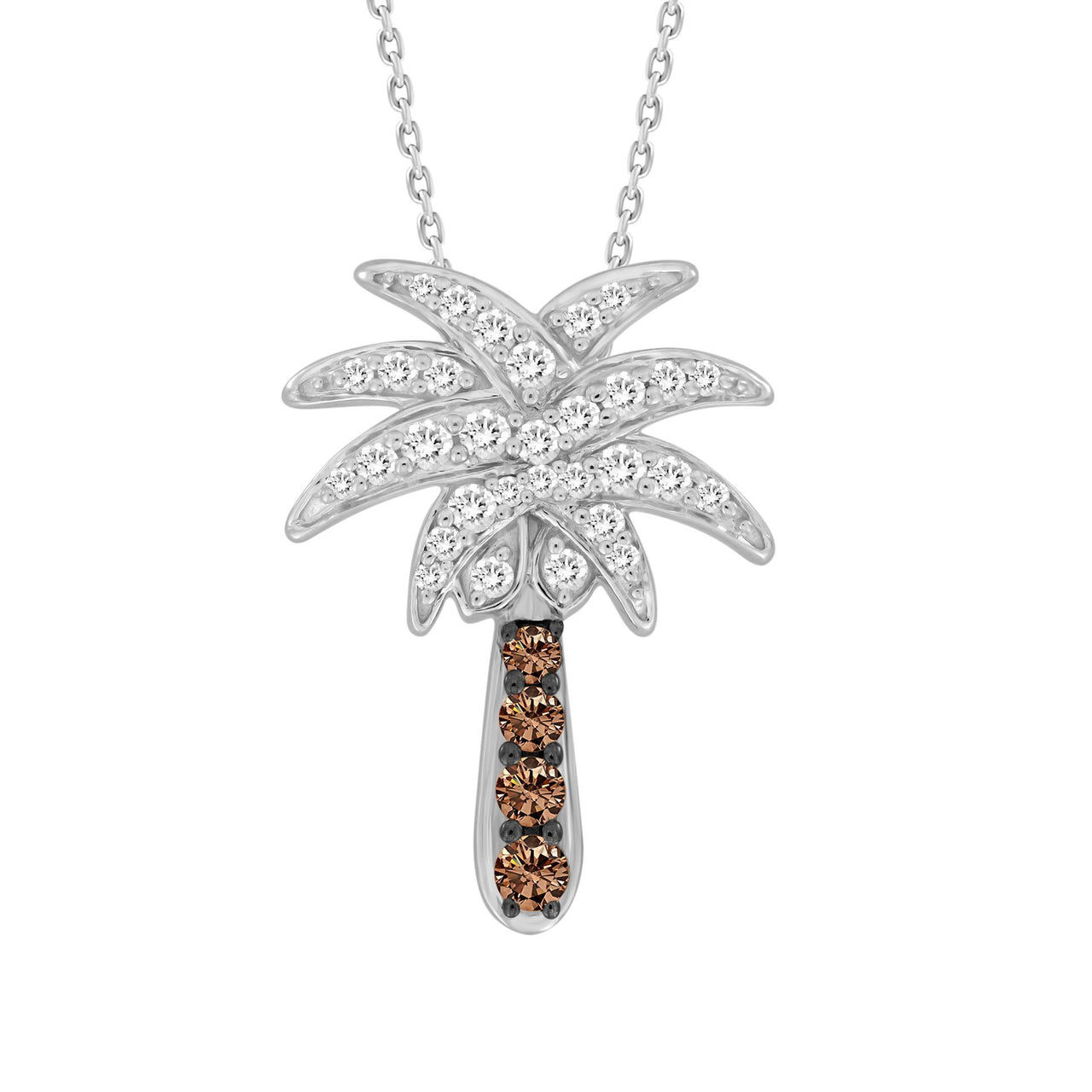 LADIES PENDANT 1/2 CT ROUND DIAMOND 14K WHITE GOLD