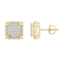 Thumbnail for MEN'S EARRING 1 CT ROUND DIAMOND 10K YELLOW GOLD