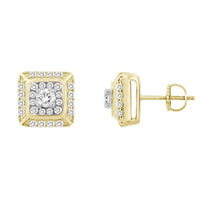 Thumbnail for MEN'S EARRING 1 CT ROUND DIAMOND 10K YELLOW GOLD