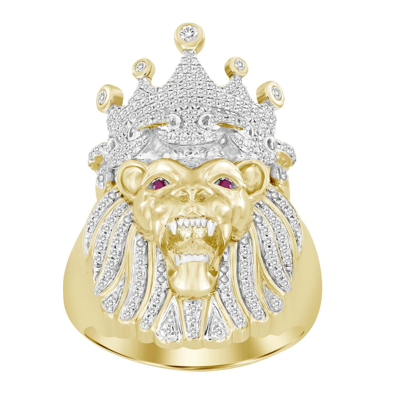 MEN'S RING 1/2 CT ROUND DIAMOND 10K YELLOW GOLD