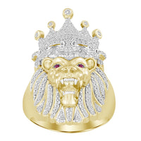 Thumbnail for MEN'S RING 1/2 CT ROUND DIAMOND 10K YELLOW GOLD