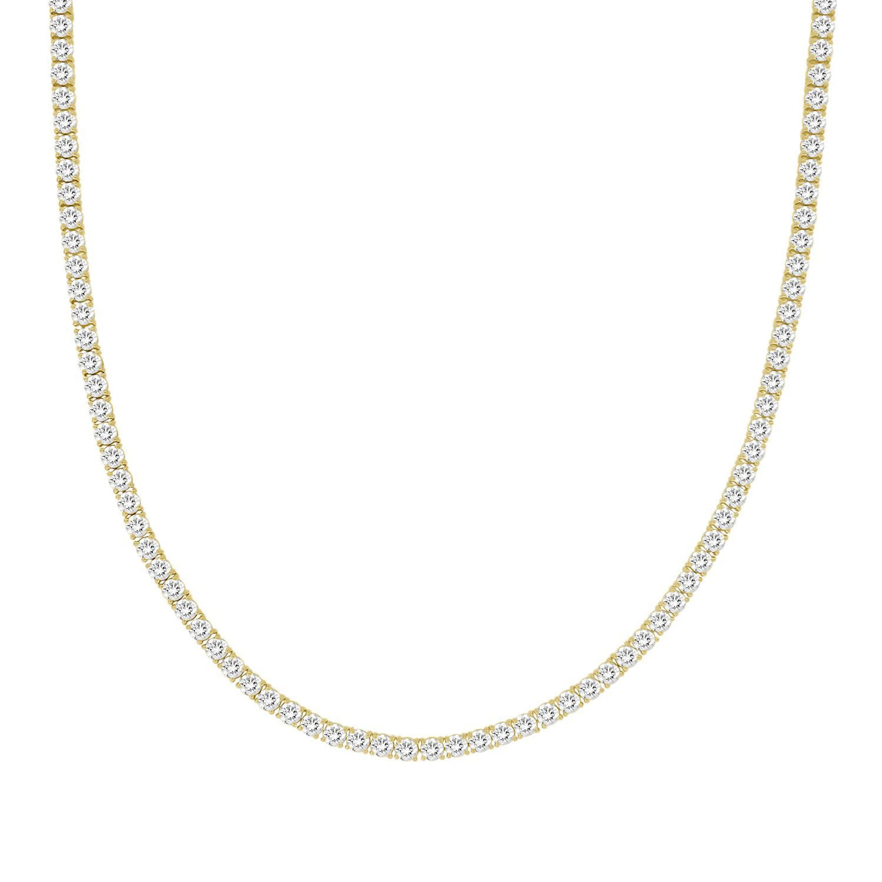 MEN'S NECKLACE 16 1/3 CT ROUND DIAMOND 14K YELLOW GOLD