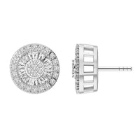 Thumbnail for MEN'S EARRING 3/4 CT ROUND/BAGUETTE DIAMOND 10K WHITE GOLD