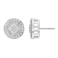 Thumbnail for MEN'S EARRING 1 CT ROUND/BAGUETTE DIAMOND 10K WHITE GOLD