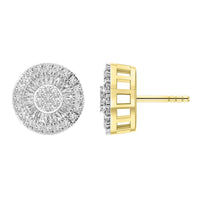 Thumbnail for MEN'S EARRING 1 CT ROUND/BAGUETTE DIAMOND 10K YELLOW GOLD