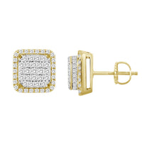 Thumbnail for MEN'S EARRING 1 CT ROUND DIAMOND 10K YELLOW GOLD