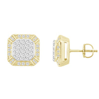 Thumbnail for MEN'S EARRING 1 CT ROUND DIAMOND 10K YELLOW GOLD
