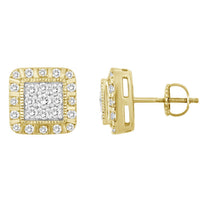 Thumbnail for MEN'S EARRING 1 CT ROUND DIAMOND 10K YELLOW GOLD
