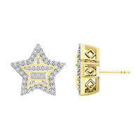 Thumbnail for MEN'S EARRING 1/2 CT ROUND/BAGUETTE DIAMOND 10K YELLOW GOLD