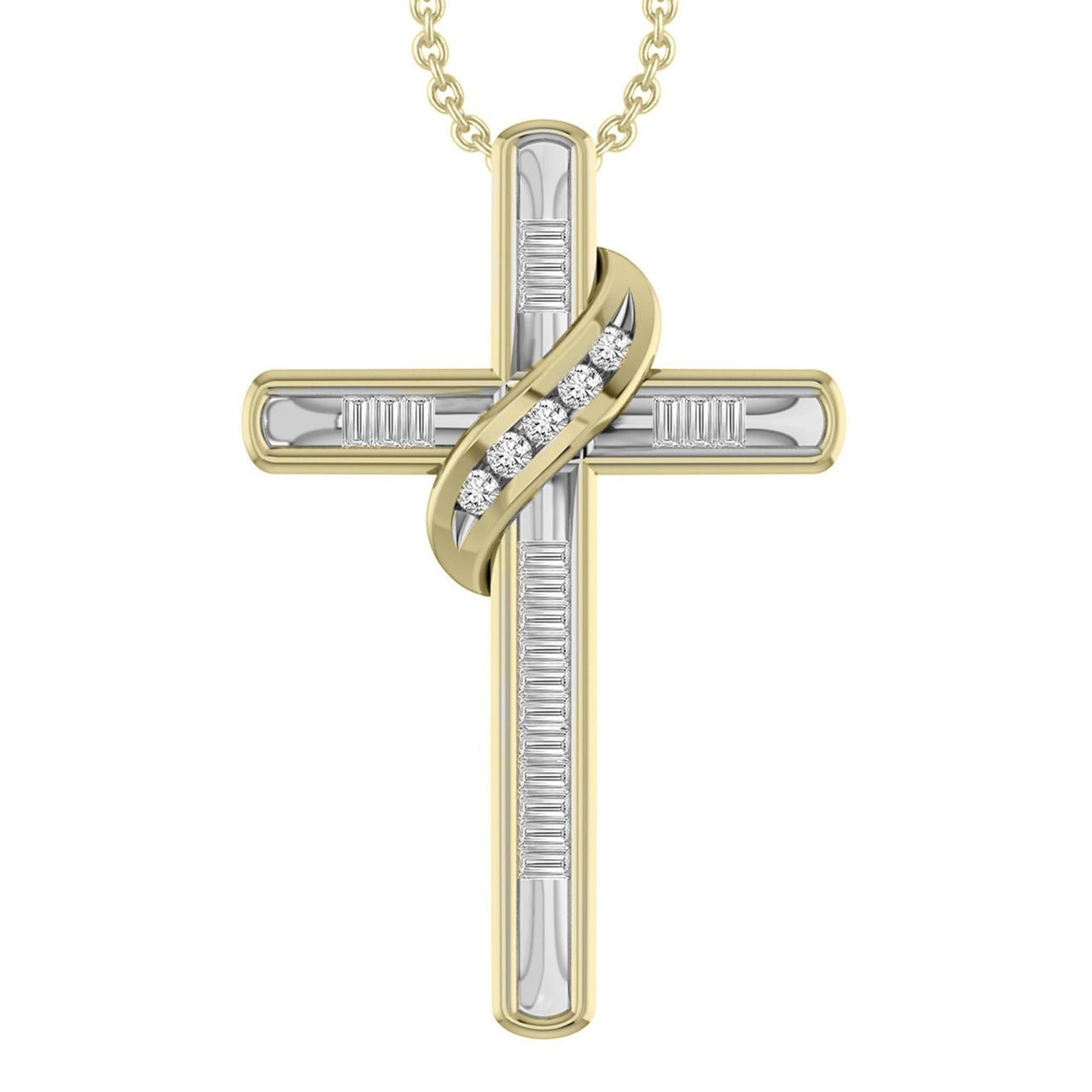 LADIES PENDANT 1/6 CT ROUND DIAMOND 10K YELLOW GOLD