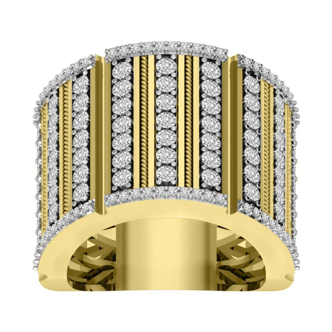 MEN'S RING 1 CT ROUND DIAMOND 10K YELLOW GOLD