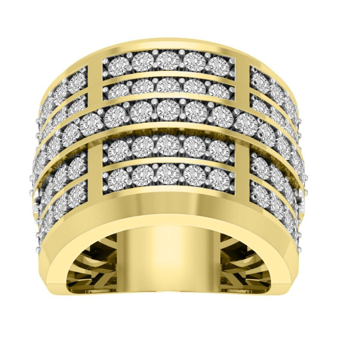 MEN'S RING 1 CT ROUND DIAMOND 10K YELLOW GOLD