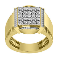Thumbnail for MEN'S RING 1/2 CT ROUND DIAMOND 10K YELLOW GOLD
