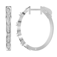 Thumbnail for LADIES HOOPS 1/2 CT ROUND DIAMOND 10K WHITE GOLD