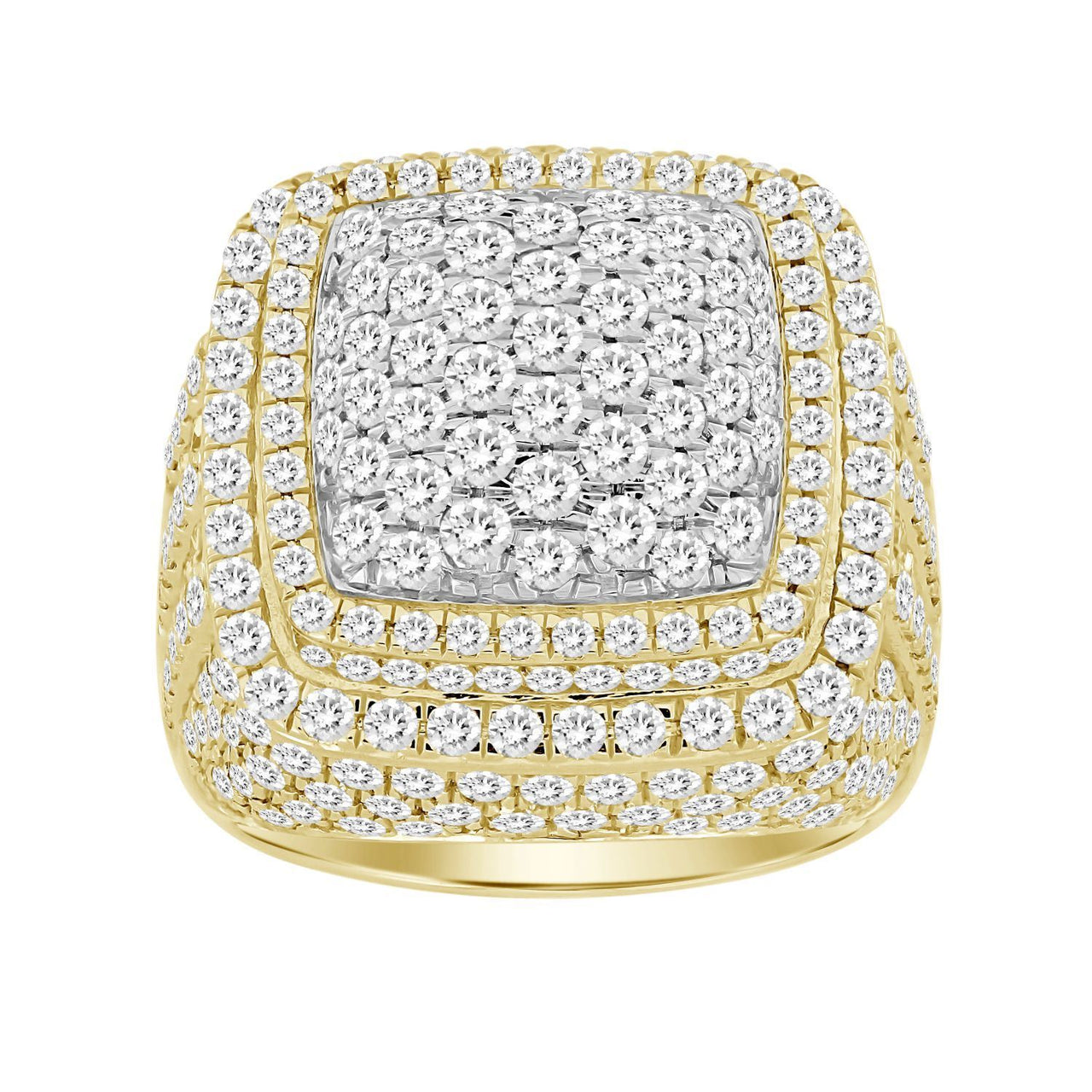 MEN'S RING 5 5/8 CT ROUND DIAMOND 14K YELLOW GOLD