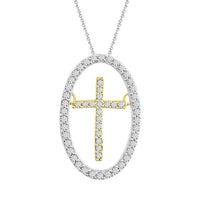 Thumbnail for LADIES PENDANT 1/5 CT ROUND DIAMOND 10K WHITE / YELLOW GOLD