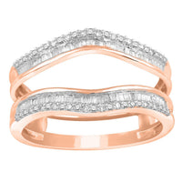 Thumbnail for LADIES WRAPS & ENHANCERS 1/4 CT ROUND/BAGUETTE DIAMOND 10K ROSE GOLD