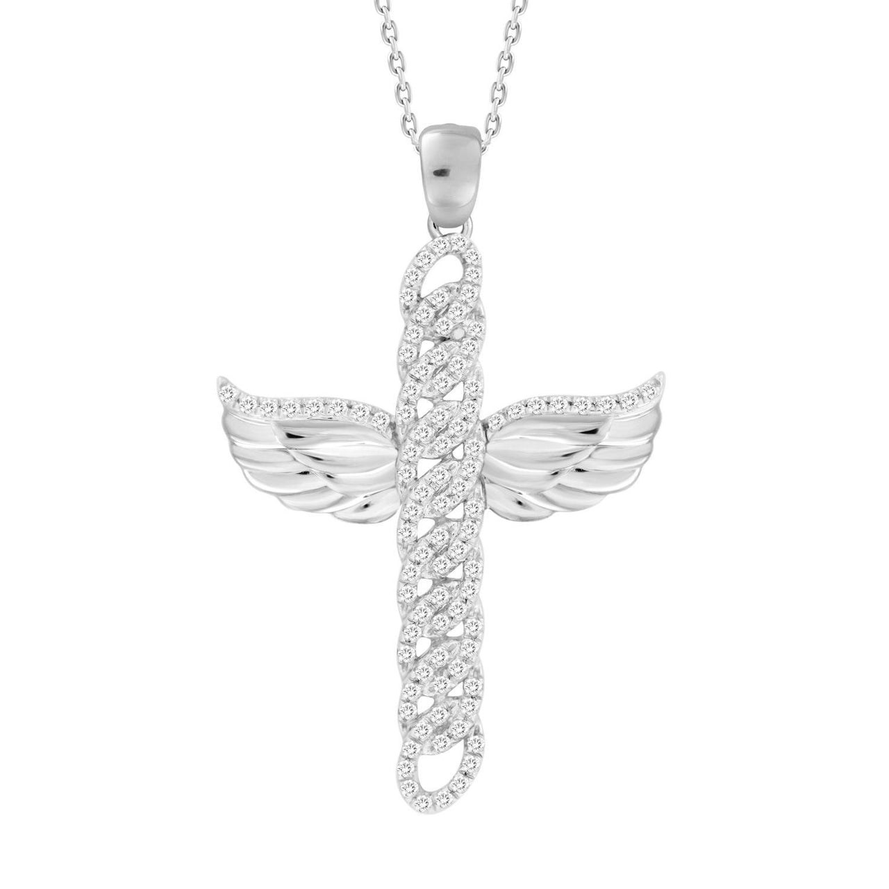 LADIES PENDANT 1/4 ROUND DIAMOND 10K WHITE GOLD