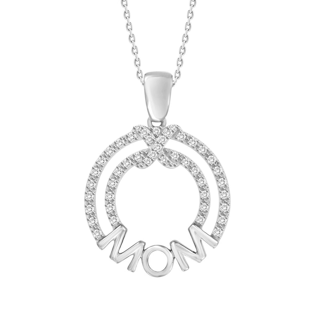 LADIES PENDANT 1/10 ROUND DIAMOND 10K WHITE GOLD