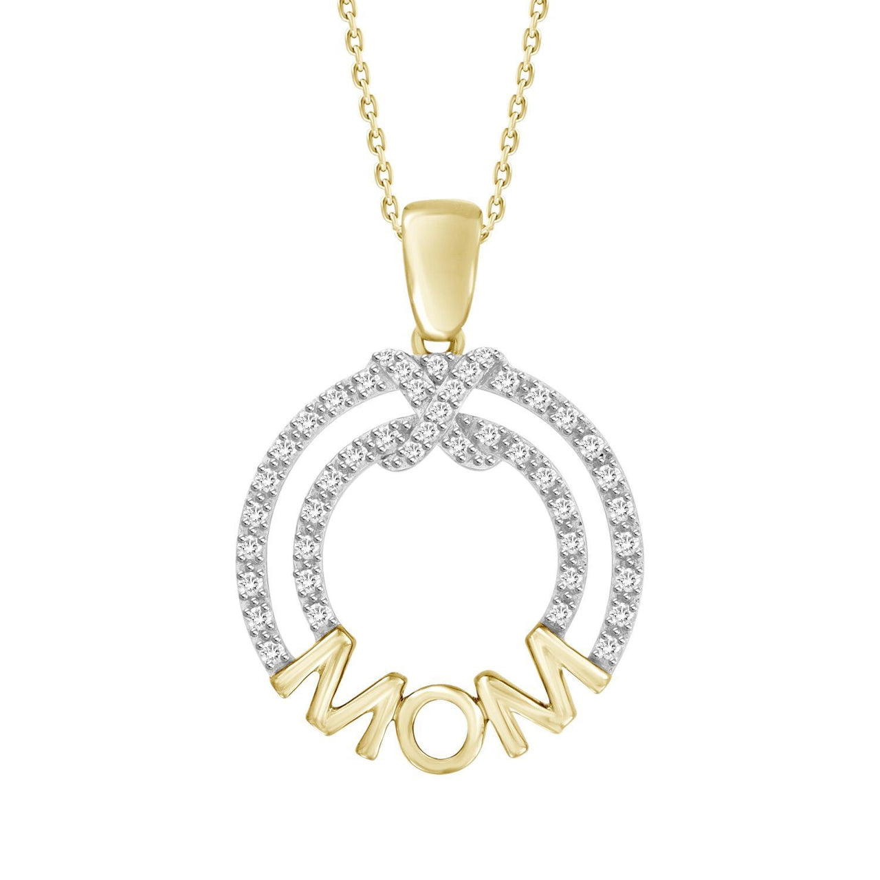 LADIES PENDANT 1/10 ROUND DIAMOND 10K YELLOW GOLD