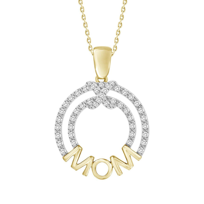 LADIES PENDANT 1/10 ROUND DIAMOND 10K YELLOW GOLD