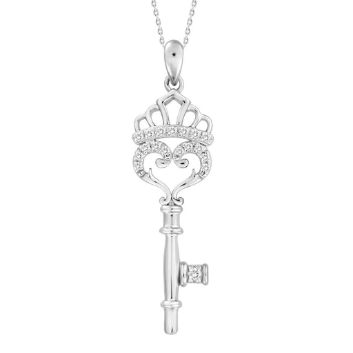 LADIES PENDANT 1/10 ROUND DIAMOND 10K WHITE GOLD