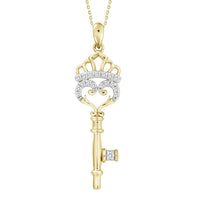 Thumbnail for LADIES PENDANT 1/10 ROUND DIAMOND 10K YELLOW GOLD