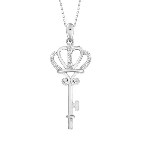 LADIES PENDANT 1/10 ROUND DIAMOND 10K WHITE GOLD