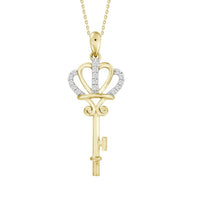 Thumbnail for LADIES PENDANT 1/10 ROUND DIAMOND 10K YELLOW GOLD