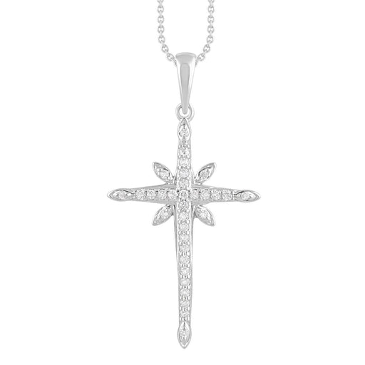 LADIES PENDANT 1/6 ROUND DIAMOND 10K WHITE GOLD