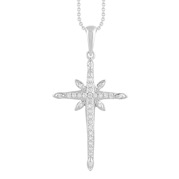 LADIES PENDANT 1/6 ROUND DIAMOND 10K WHITE GOLD