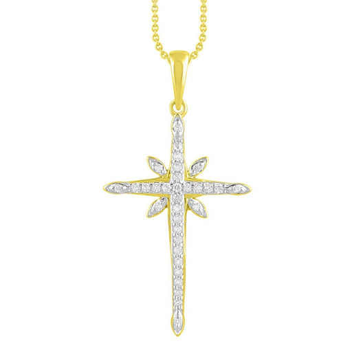 LADIES PENDANT 1/6 ROUND DIAMOND 10K YELLOW GOLD