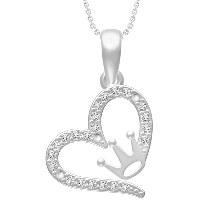 LADIES PENDANT 1/10 ROUND DIAMOND 10K WHITE GOLD