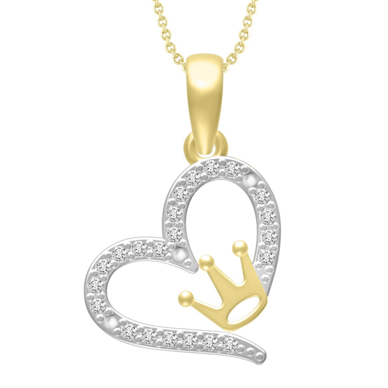 LADIES PENDANT 1/10 ROUND DIAMOND 10K YELLOW GOLD