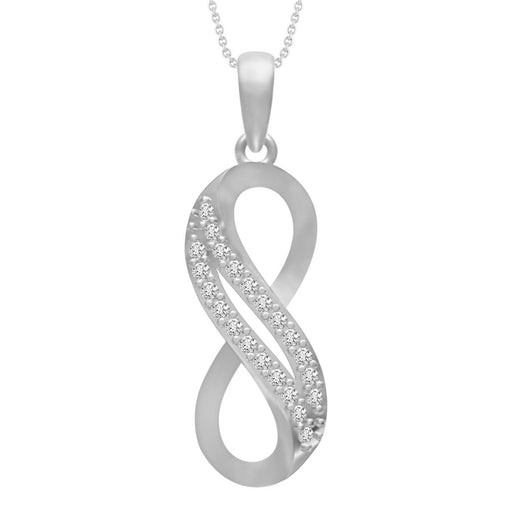 LADIES PENDANT 1/10 ROUND DIAMOND 10K WHITE GOLD