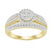 LADIES RING 1/2 CT ROUND DIAMOND 10K YELLOW GOLD