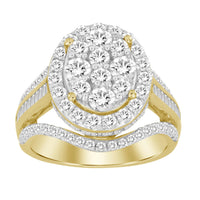 Thumbnail for LADIES RING 2 CT ROUND/BAGUETTE DIAMOND 10K YELLOW GOLD