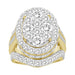 LADIES RING 5 CT ROUND/BAGUETTE DIAMOND 10K YELLOW GOLD