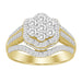 LADIES RING 1 CT ROUND/BAGUETTE DIAMOND 10K YELLOW GOLD