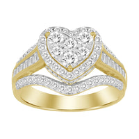 Thumbnail for LADIES RING 1 CT ROUND/BAGUETTE DIAMOND 10K YELLOW GOLD