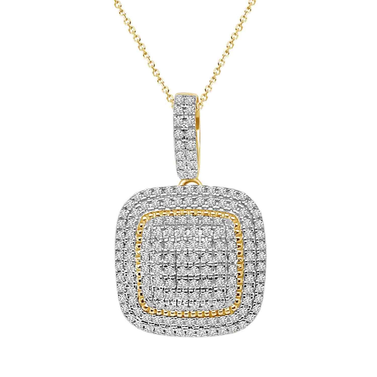 LADIES PENDANT 1/4 CT ROUND DIAMOND 14K YELLOW GOLD