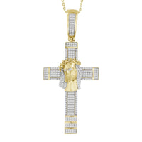 Thumbnail for MEN'S CROSS 1/2 CT ROUND DIAMOND 10K YELLOW GOLD