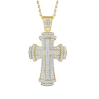 Thumbnail for MEN'S CROSS 1/2 CT ROUND DIAMOND 10K YELLOW GOLD