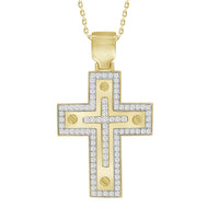 Thumbnail for MEN'S CROSS 1/2 CT ROUND DIAMOND 10K YELLOW GOLD